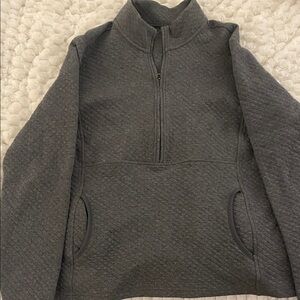 Men's Charcoal Quilted Zip-Up Sweater